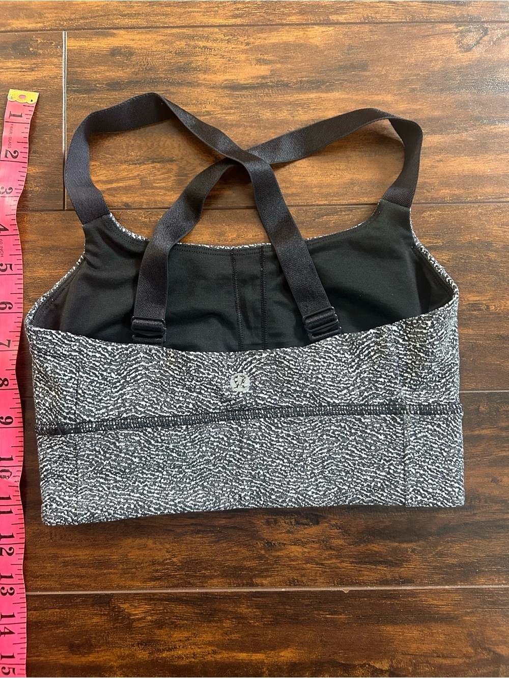 Black & White Patterned Both Ways Athletic Sports Bra